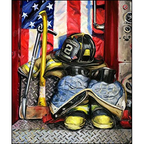 LBGMN 5D DIY Diamond Painting Firefighter Fireman Uniform Full Square Drill Rhinestone Mosaic Cross Stitch Crystal Diamond Embroidery von LBGMN