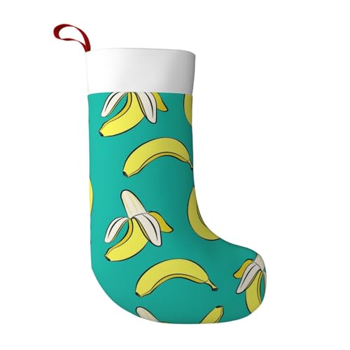 Bananen auf grünen Weihnachtsstrümpfen für Kamin, hängende Strümpfe, weiße Manschette, Dekoration, 45,7 cm, superweiche Weihnachtsstrümpfe, groß für Weihnachten, Weihnachtsgeschenk Bananen auf grünen Weihnachtsstrümpfen für Kamin, hängende Strümpfe, weiße Manschette, Dekoration, 45,7 cm, superweiche Weihnachtsstrümpfe, groß für Weihnachten, Weihnachtsgeschenk von LBHH