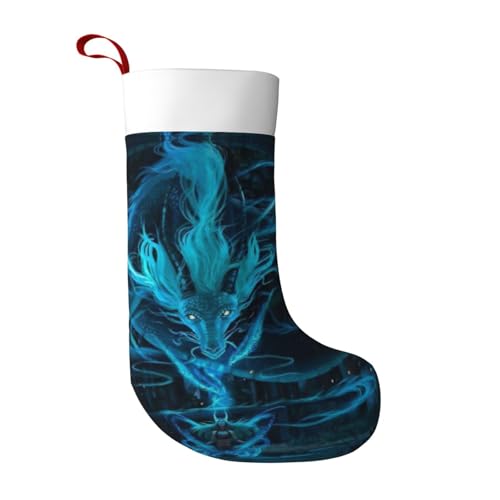 Blauer Drache Weihnachtsstrümpfe für Kamin, hängende Strümpfe, weiße Manschette, Dekoration, 45,7 cm, superweich, Weihnachtsstrümpfe, groß für Weihnachten, Weihnachtsgeschenk Blauer Drache Weihnachtsstrümpfe für Kamin, hängende Strümpfe, weiße Manschette, Dekoration, 45,7 cm, superweich, Weihnachtsstrümpfe, groß für Weihnachten, Weihnachtsgeschenk von LBHH