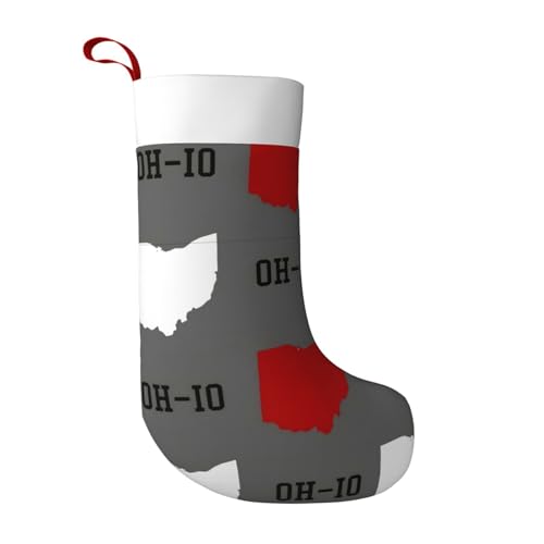Ohio State Graue Weihnachtsstrümpfe für Kamin, hängende Strümpfe, weiße Manschette, Dekoration, 45,7 cm, superweiche Weihnachtsstrümpfe, groß für Weihnachten, Weihnachtsgeschenk Ohio State Graue Weihnachtsstrümpfe für Kamin, hängende Strümpfe, weiße Manschette, Dekoration, 45,7 cm, superweiche Weihnachtsstrümpfe, groß für Weihnachten, Weihnachtsgeschenk von LBHH