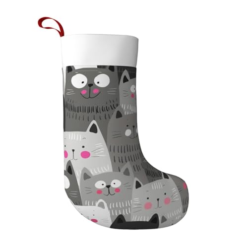 Weihnachtsstrümpfe mit Katzenmuster, für Kamin, hängende Strümpfe, weiße Manschette, Dekoration, 45,7 cm, superweich, Weihnachtsstrümpfe, groß für Weihnachten, Weihnachtsgeschenk Weihnachtsstrümpfe mit Katzenmuster, für Kamin, hängende Strümpfe, weiße Manschette, Dekoration, 45,7 cm, superweich, Weihnachtsstrümpfe, groß für Weihnachten, Weihnachtsgeschenk von LBHH