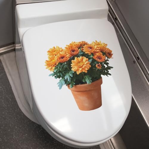 Orange Chrysantheme Blumentopf WC Deckel Aufkleber 27x27cm Deko Fensteraufkleber Orange Chrysantheme Blumentopf WC Deckel Aufkleber 27x27cm Deko Fensteraufkleber von LBHSWWX