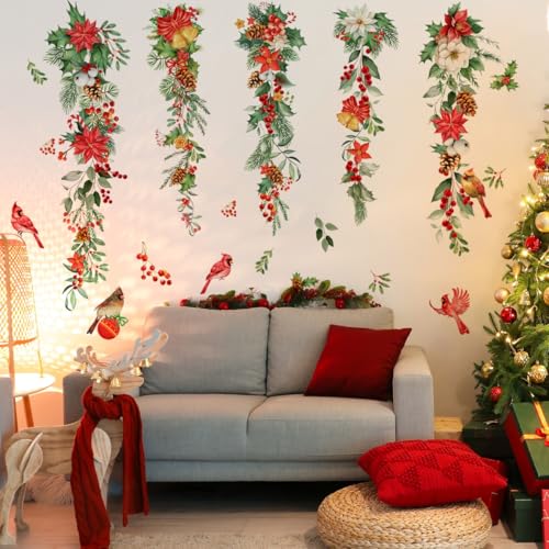 Weihnachten Wandaufkleber Vogel Design Wandaufkleber 116 x 100 cm Winter Dekorationen von LBHSWWX