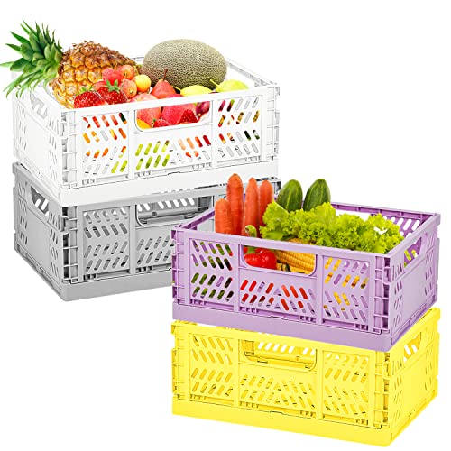 Klappkiste Plastik Klappkorb Faltbare 4STK Stabile Aufbewahrungskiste Mini klappbox Einfache Umzug für Regal Zuhause Küche Klassenzimmer Schlafzimmer Badezimmer Büro (30 * 20 * 12cm) von LBING
