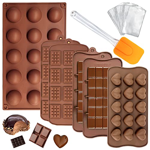 Silikonform Schokoladenform 6STK Schokolade Süßigkeiten Pralinenform Silikon Bonbonform Silikon für Schokolade, Süßigkeiten, Gelee, Eiswürfel,Backen, Küche von LBING