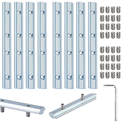 Streckenverbinder Profilverbinder Alu Profil Schrauben Profilverbinder für T-Nut der Serie 20x20 Superleicht Aluprofile, Verzinkter Kohlenstoffstahl Profile Gerader Steckverbinder - 8 Stück von LBING