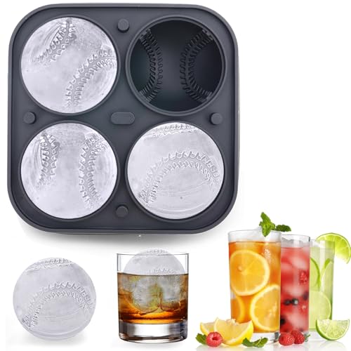 Silikon Eiswürfelform Baseball, 3D Baseball Eiswürfelformen, Wiederverwendbar Eiswürfelbehälter mit Deckel und Trichter, BPA-Frei, leicht zu lösen, für Eis, Whiskey, Cocktail, Saft Silikon Eiswürfelform Baseball, 3D Baseball Eiswürfelformen, Wiederverwendbar Eiswürfelbehälter mit Deckel und Trichter, BPA-Frei, leicht zu lösen, für Eis, Whiskey, Cocktail, Saft von LBINYLING