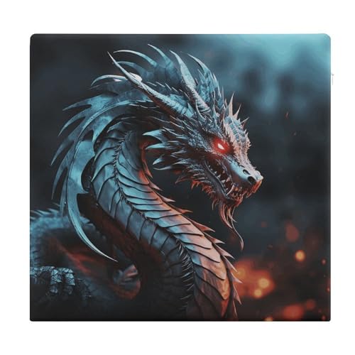LBKHDS Quadratisches Stuhlkissen für drinnen und draußen, Drachen-Druck, Bodenkissen, Sitzkissen für Garten, Terrasse, Zuhause, Küche, Büro von LBKHDS