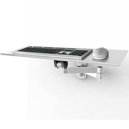 LBLFEBD Wandmontierter Tastaturarm, Halterung für Tastatur-/Mausarm, Halterung für Tastatur-/Mausarm, verstellbare Tastaturplattform, silberfarben, Flexibles Industrieregal von LBLFEBD