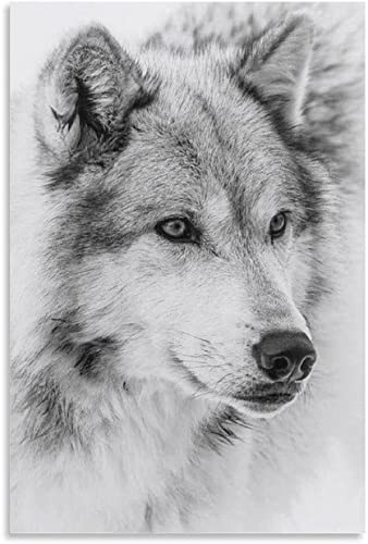 GemäLde Auf Leinwand Wolf Loyal, vereint, hartnäckig und unnachgiebig für Bürodekoration Wandkunst Malerei Poster Druckt Bilder 15.7"x23.6"(40x60cm) Kein Rahmen von LBMED