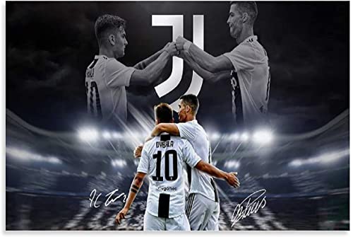 LBMED GemäLde Auf Leinwand Cristiano Ronaldo und Paulo Dybala Poster für Familiendekor Wandkunst Malerei Poster Druckt Bilder 23.6"x35.4"(60x90cm) Kein Rahmen von LBMED