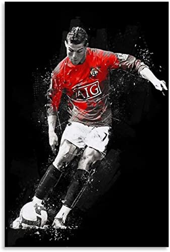 LBMED Leinwand Bilder Kunst Cristiano Ronaldo Manchester United Poster für die Dekoration des Esszimmers Malerei Poster Druckt Gedruckte 15.7"x23.6"(40x60cm)  Kein Rahmen von LBMED