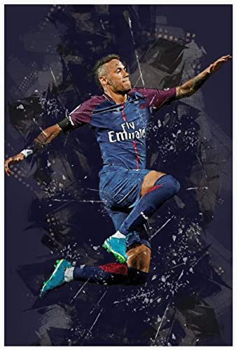 LBMED Leinwand Bilder Kunst Fußballspieler Fußballspieler Neymar JR Poster für Familiendekor Malerei Poster Druckt Gedruckte 23.6"x35.4"(60x90cm) Kein Rahmen von LBMED