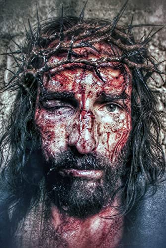 LBMED Leinwand Bilder Kunst Jesus Gesicht mit Blut für Wohnzimmerdekoration Malerei Poster Druckt Gedruckte 15.7"x23.6"(40x60cm)  Kein Rahmen von LBMED