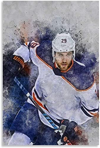 LBMED Leinwand Druck Poster Der Beste Eishockeyspieler Leon Draisaitl Sports für Moderne Familiendekoration Wandkunst Kunstwerk Malerei Kunstdrucke Bild 19.7"x27.6"(50x70cm) Kein Rahmen von LBMED