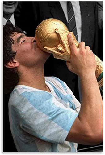 LBMED Leinwand Druck Poster Diego Maradona 1986 World Cup Winner Argentinien Fußball für Esszimmer Dekoration Wandkunst Kunstwerk Malerei Kunstdrucke Bild 23.6"x35.4"(60x90cm) Kein Rahmen von LBMED