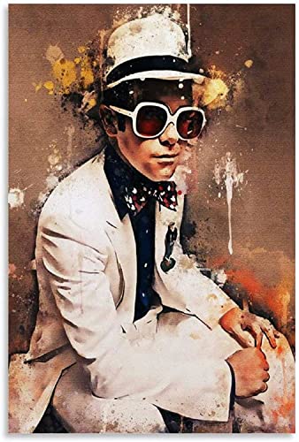 LBMED Leinwand Druck Poster Elton John für Familiendekor Wandkunst Kunstwerk Malerei Kunstdrucke Bild 19.7"x27.6"(50x70cm) Kein Rahmen von LBMED