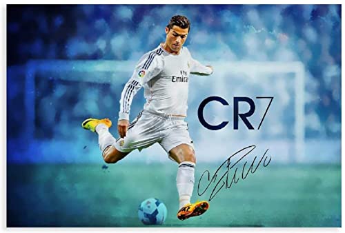 LBMED Leinwand Druck Poster Fußball-Fußballer Cristiano Ronaldo (40) für die Dekoration des Esszimmers Wandkunst Kunstwerk Malerei Kunstdrucke Bild 19.7"x27.6"(50x70cm) Kein Rahmen von LBMED