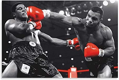 LBMED Leinwand Druck Poster Mike Tyson Vs Trevor Berbick Boxposter für Bürodekoration Wandkunst Kunstwerk Malerei Kunstdrucke Bild 23.6"x35.4"(60x90cm) Kein Rahmen von LBMED