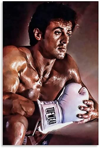 LBMED Leinwand Druck Poster Rocky Balboa Art Poster Poster für Moderne Familiendekoration Wandkunst Kunstwerk Malerei Kunstdrucke Bild 23.6"x35.4"(60x90cm) Kein Rahmen von LBMED