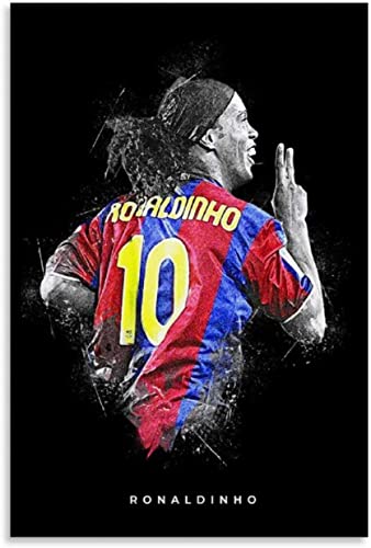 LBMED Leinwand Druck Poster Ronaldinho der beliebteste und Beste Fußballspieler für Bürodekoration Wandkunst Kunstwerk Malerei Kunstdrucke Bild 19.7"x27.6"(50x70cm)  Kein Rahmen von LBMED