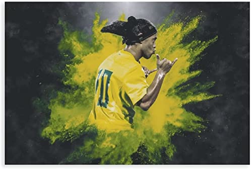 LBMED Leinwand Malerei Bild Internationaler Fußballspieler Ronaldinho (18) für Raumdekoration Poster Wandkunst Bilder Und Drucke 15.7"x23.6"(40x60cm) Kein Rahmen von LBMED