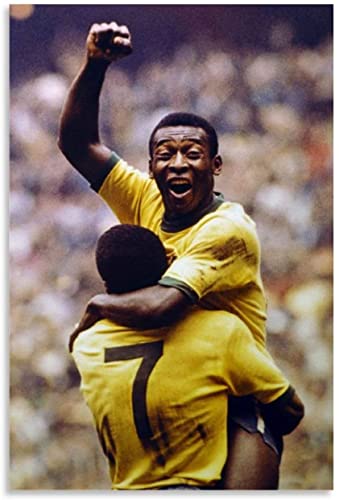 LBMED Leinwand Malerei Bild Pele Brasil Poster Fußballkunst – Fußballdruck für die Raumdekoration Poster Wandkunst Bilder Und Drucke 23.6"x35.4"(60x90cm) Kein Rahmen von LBMED