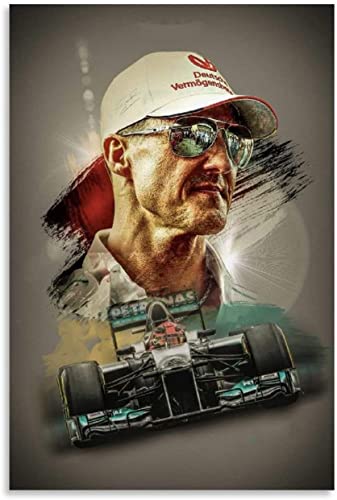 LBMED Poster Und Gedruckte Berühmter F1-Rennfahrer Michael Schumacher für Raumdekoration Leinwand Malerei Wandkunst Bilder 15.7"x23.6"(40x60cm)  Kein Rahmen von LBMED