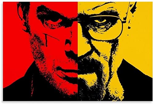 LBMED Poster Und Gedruckte Breaking Bad Walter White und Dexter Silk für Wohnzimmerdekoration Leinwand Malerei Wandkunst Bilder 23.6"x35.4"(60x90cm) Kein Rahmen von LBMED