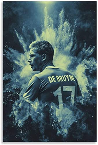 LBMED Poster Und Gedruckte Fußballspieler KDB Kevin De Bruyne Star Poster zur Raumdekoration Leinwand Malerei Wandkunst Bilder 19.7"x27.6"(50x70cm)  Kein Rahmen von LBMED