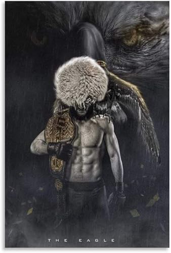 LBMED Poster Und Gedruckte Sportposter Boxer Khabib Nurmagomedov (3) für Schlafzimmerdekoration Leinwand Malerei Wandkunst Bilder 19.7"x27.6"(50x70cm) Kein Rahmen von LBMED