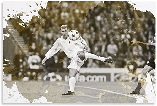 LBMED Poster Und Gedruckte Zinedine Zidane Poster für Veranda-Dekor Leinwand Malerei Wandkunst Bilder 15.7"x23.6"(40x60cm) Kein Rahmen von LBMED