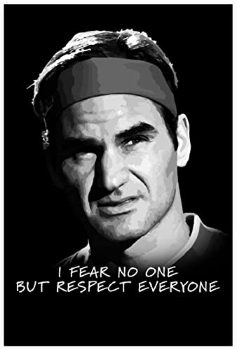 Poster Und Gedruckte Tennisstar Roger Federer Sports Legend (23) für Schlafzimmerdekor Leinwand Malerei Wandkunst Bilder 23.6"x35.4"(60x90cm) Kein Rahmen von LBMED