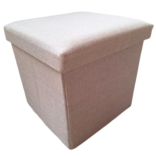 LBMONKEY Ottomane Aufbewahrungsbox Hocker Ottomane Aufbewahrungsbank Sitzdecke Box mit Deckel Ottomane Gepolstert Faltbar Ende des Bettes Aufbewahrungskiste für Schlafzimmer Flur Wohnzimmer Innen von LBMONKEY