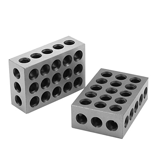 Blockmesssatz 2 STÜCKE 23 Löcher Blocklehre Parallelspannstahlblock Präzisionsabgestimmter Maschinist(2pcs 0.0002) von LBNVBC