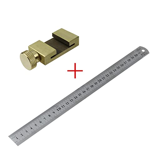 Blockmesssatz Stahllineal Positionierungsblock Messing Winkel Scriber Linienmarkierungslehre for Lineal Locator DIY Zimmerei Scriber Messwerkzeuge(Type-B) von LBNVBC