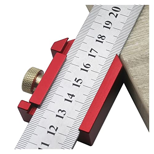Blockmesssatz Winkel-Scriber Stahllineal Positionierungsblock Holzbearbeitungslinie Scriber Gauge Aluminiumlegierung for Zimmerei-DIY-Messwerkzeuge(Red with ruler) von LBNVBC