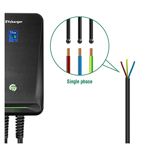 EV-Ladekabel EV-Ladegerät Typ 2 APP Wifi-Steuerung 32A 1 Phase EVSE Wallbox 7KW Ladestation for Elektroautos mit 6,1 m Kabel IEC 62196-2(One Button Control) von LBNVBC