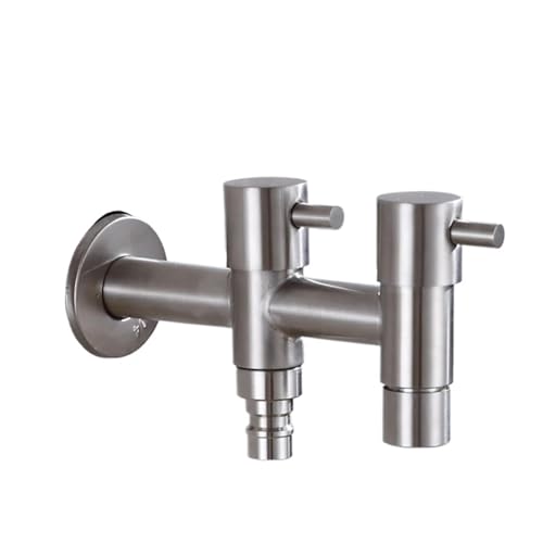 Küchenarmatur 304 Edelstahl-Doppelgriff-Doppelventil-Gartenhahn for den Außenbereich, Waschmaschinenhahn, Bibcock-Toilettenhahn Küchenarmatur 304 Edelstahl-Doppelgriff-Doppelventil-Gartenhahn for den Außenbereich, Waschmaschinenhahn, Bibcock-Toilettenhahn von LBNVBC