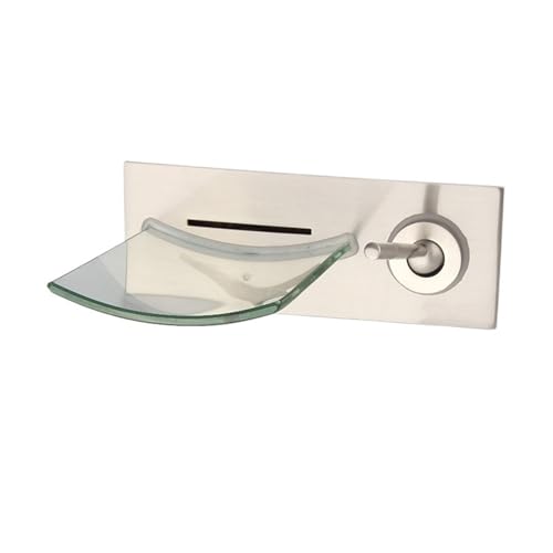 Küchenarmatur Verdeckter Wasserfall-Mischbatterie aus Messing zur Wandmontage, Waschbeckenarmatur mit Farbwechsel in gebürstetem Nickel(Brushed Nickel) von LBNVBC