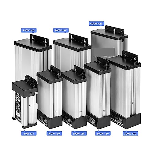 Programmierbares Gleichstromnetzteil, AC 180-240 zu DC12V 24V IP65 Regensicherer Netzteiltransformator, Adapter for LED-Streifenlichter, 60W 100W 150W 200W 300W 400W 600W Tischnetzteil(DC12V 200W) von LBNVBC