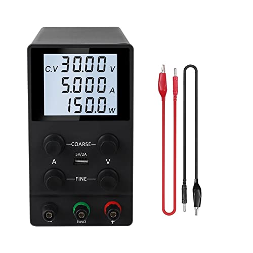 Programmierbares Gleichstromnetzteil, Schalt DC Labornetzteil Einstellbar 30V 10A Feinregulierung 0.001A 0.01V Geregelte Netzteile Stromstabilisator USB Tischnetzteil(SPS305D Black1) von LBNVBC