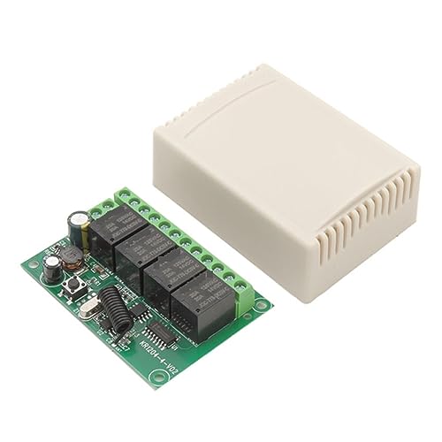 Toröffner-Kit 433 MHz Universal-Fernbedienung DC Wireless Relay Empfänger und Sender, for Garage/Licht/Motor/LED(1RC 5B) von LBNVBC