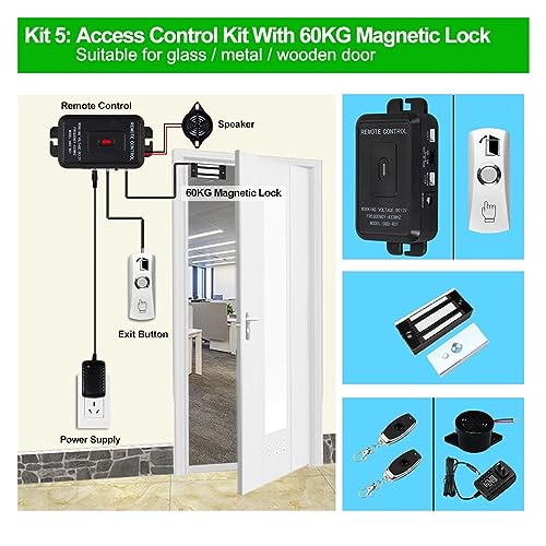 Toröffner-Kit Wireless Access Controller System Kit Fernbedienung Türöffner Haushalts Elektroschloss(Kit5) von LBNVBC