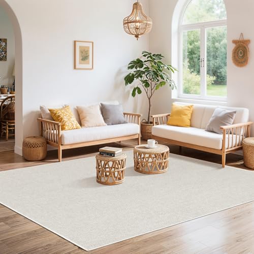 LBRO2M Kunst-Jute-Teppich, waschbar, für Wohnzimmer, Schlafzimmer, natürliche Jute-Optik, für drinnen und draußen, langlebig, solide, fusselfrei, umweltfreundlich, 12,7 x 17,8 cm, Hellelfenbein LBRO2M Kunst-Jute-Teppich, waschbar, für Wohnzimmer, Schlafzimmer, natürliche Jute-Optik, für drinnen und draußen, langlebig, solide, fusselfrei, umweltfreundlich, 12,7 x 17,8 cm, Hellelfenbein von LBRO2M