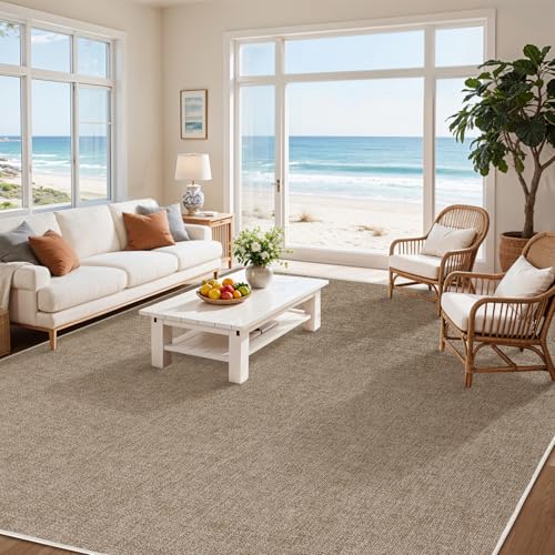 LBRO2M Teppich aus Kunst-Jute, waschbar, für Wohnzimmer, Schlafzimmer, natürliche Jute-Optik, für drinnen und draußen, langlebig, solide, fusselfrei, umweltfreundlich, 22,9 x 30,5 cm, naturfarben LBRO2M Teppich aus Kunst-Jute, waschbar, für Wohnzimmer, Schlafzimmer, natürliche Jute-Optik, für drinnen und draußen, langlebig, solide, fusselfrei, umweltfreundlich, 22,9 x 30,5 cm, naturfarben von LBRO2M