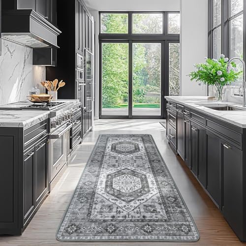 LBRO2M Waschbarer Läufer, 70 x 200 cm, rutschfest, leicht zu reinigen, Läufer für Flur, Schlafzimmer, Küche, Waschküche, niedriger Flor, Boho-Teppich, ideal für Haustiere und Familie, 60 x 200 cm LBRO2M Waschbarer Läufer, 70 x 200 cm, rutschfest, leicht zu reinigen, Läufer für Flur, Schlafzimmer, Küche, Waschküche, niedriger Flor, Boho-Teppich, ideal für Haustiere und Familie, 60 x 200 cm von LBRO2M