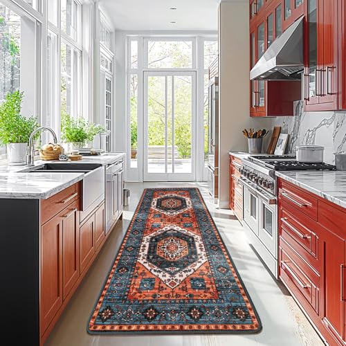 LBRO2M Waschbarer Läufer, Teppich, rutschfest, leicht zu reinigen, Läufer für Flur, Schlafzimmer, Küche, Waschküche, niedriger Flor, Boho-Teppich, ideal für Haustiere und Familie, 5 x 15 cm LBRO2M Waschbarer Läufer, Teppich, rutschfest, leicht zu reinigen, Läufer für Flur, Schlafzimmer, Küche, Waschküche, niedriger Flor, Boho-Teppich, ideal für Haustiere und Familie, 5 x 15 cm von LBRO2M