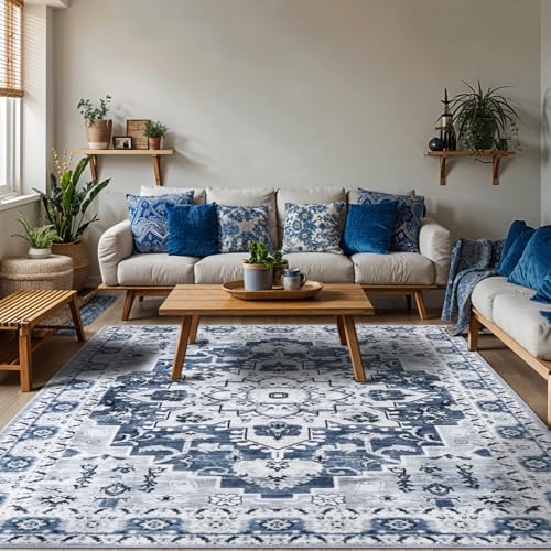 LBRO2M Waschbarer Teppich, 12,7 x 17,8 cm, für Wohnzimmer, rutschfest, leicht zu reinigen, weich, niedriger Flor, schmutzabweisend, niedriger Flor, Boho-Teppich, ideal für Haustiere und Familie, 1,5 x LBRO2M Waschbarer Teppich, 12,7 x 17,8 cm, für Wohnzimmer, rutschfest, leicht zu reinigen, weich, niedriger Flor, schmutzabweisend, niedriger Flor, Boho-Teppich, ideal für Haustiere und Familie, 1,5 x von LBRO2M