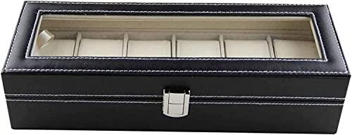 LBRTMED Multifunktional Wachbox Display Box Herren Black Leder Display Glasglas oberer Abdeckungsorganisator (Farbe: OneColor) von LBRTMED